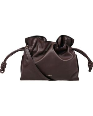 Loewe Mini Flamenco Clutch Aus Leder - Braun