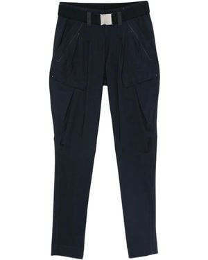 High Belted Cargo Pants - ブルー