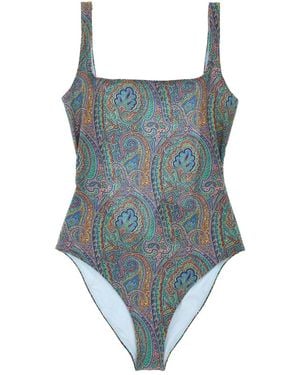 Etro Paisley ワンピース水着 - ブルー
