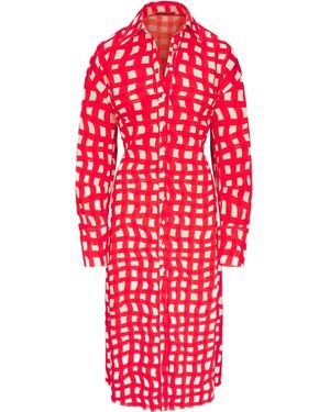 Simon Miller Gingham Midi Dress - Red