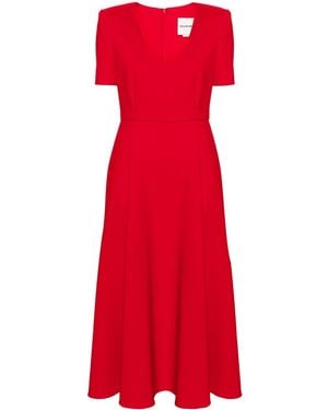 Roland Mouret A-Line Crepe Midi Dress - Red