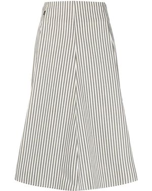 Woolrich Stripe-Pattern A-Line Skirt - White