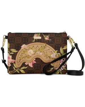 Sprayground Ai Henny Floral-Detail Clutch Bag - Brown