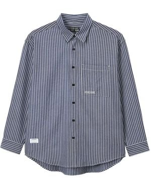 Izzue Camicia A Righe Con Applicazione - Blu