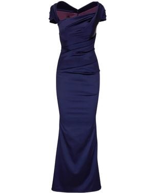 Talbot Runhof High-Shine Finish Dress - Blue