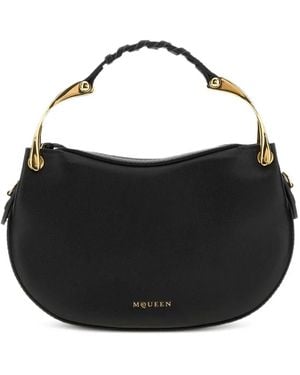 McQueen Mini Wishbone Clutch Bag - Black