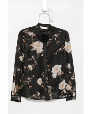 Zimmermann Ascent Floral-Print Embellished Shirt - Black