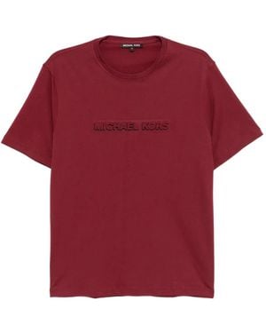 Michael Kors Logo-Embossed Cotton T-Shirt - Red
