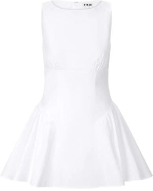 STAUD Gwen Panelled Mini Dress - White