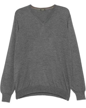 Gran Sasso V-Neck Jumper - Grey