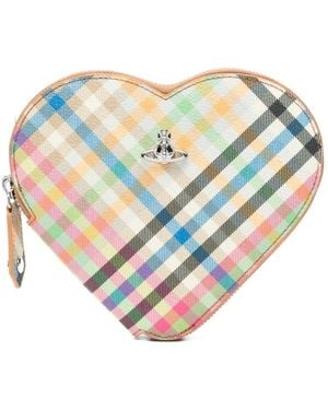 Vivienne Westwood Heart Checked Crossbody Bag - White
