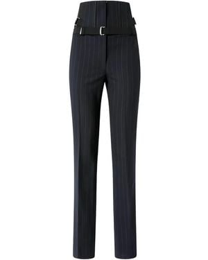 Pinko Pinstripe-Pattern Belt Trousers - Blue