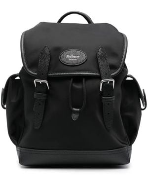 Mulberry Logo-Appliqué Buckle-Fastening Backpack - Black