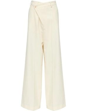 MM6 by Maison Margiela Light Trousers With Off-Centre Fastening - White