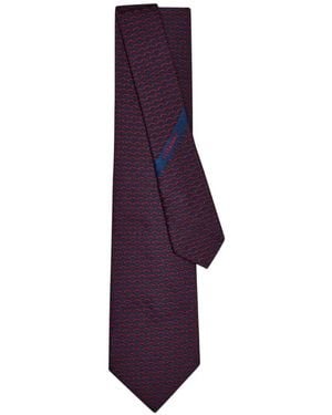 Ferragamo Archi Print Silk Tie - Purple
