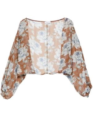 GIADA CURTI Floral-Print Jacket - White