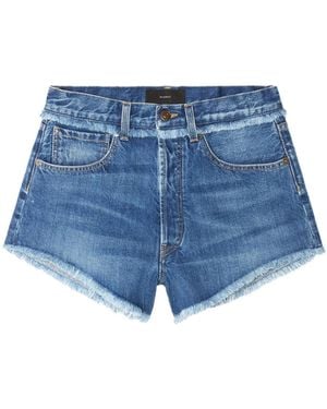 Alanui Pantalones Vaqueros Cortos Con Flecos - Azul