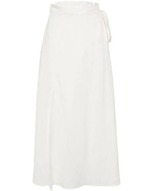 Voz Jupe Portefeuille À Taille Haute - Blanc