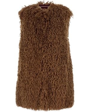 The Seafarer Teddy-Pile Gilet - Brown