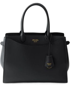 Prada Prelude Large Leather Handbag - Black