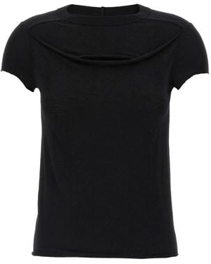 Rick Owens Raw-Edge Crew-Neck T-Shirt - Black