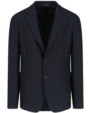 Giorgio Armani Single-Breasted Blazer - Blue