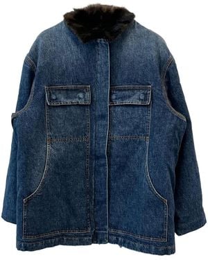Magda Butrym Patch-Pocket Denim Jacket - Blue