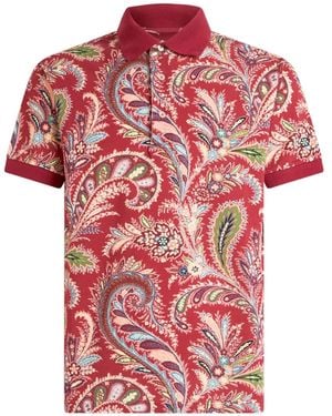 Etro ペイズリー ポロシャツ - レッド