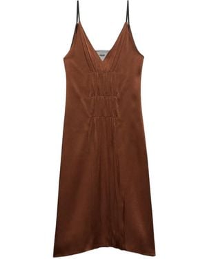 Prada Satin Crepe Dress - Brown