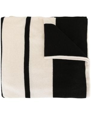 James Perse Gestreifter Strickschal - Schwarz