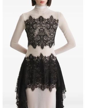2310 STUDIO Maxi Lace-Panelled High-Low Dress - Black