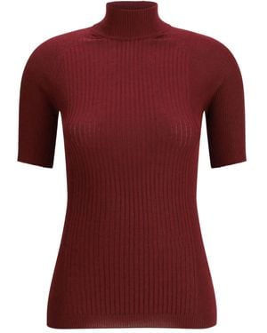 Sa Su Phi Ribbed Roll-Neck Top - Red