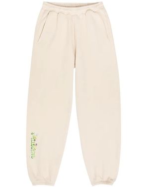 Malbon Golf Logo-Embroidery Track Pants - White
