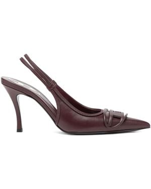 DIESEL D-Venus-Burgundy Slingback Court Shoes - Brown