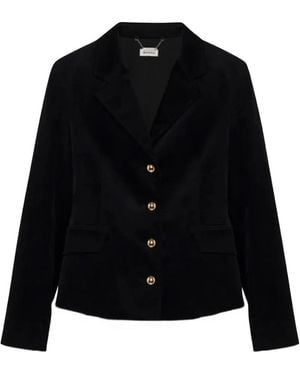 Jonathan Simkhai Velvet Button Blazer - Black