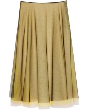 MSGM Layered Tulle Midi Skirt - Green