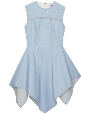 MSGM Robe Sans Manches À Coutures Apparentes - Blue
