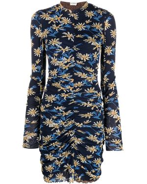 Diane von Furstenberg Azula Paris フローラル ミニドレス - ブルー