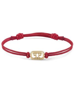 Philipp Plein Bracelet D'Amitié À Plaque Logo - Red