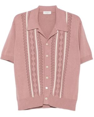 Piacenza Cashmere Geometric-Detail Shirt - Pink