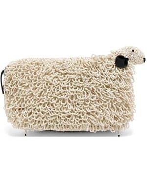 STAUD Beaded Dolly Clutch - Natural