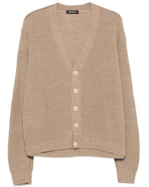 Imperial Chunky-Knit V-Neck Cardigan - Natural