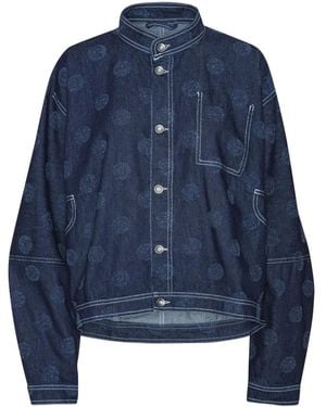 Henrik Vibskov Dart Needle-Punch Dots Denim Jacket - Blue
