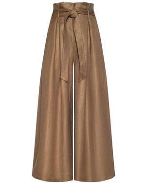 L'Agence Lowen Belted Palazzo Pants - Natural