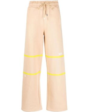 Gcds Stripe-Detail Cotton Joggers - Yellow