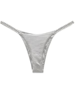 Isa Boulder High Weave Bikini Bottom - White
