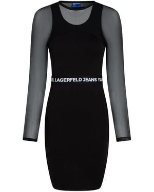 Karl Lagerfeld ロゴウエスト ミニドレス - ブラック