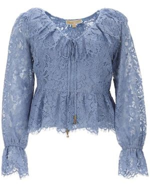 MICHAEL Michael Kors Lace Ruffled Top - Blue