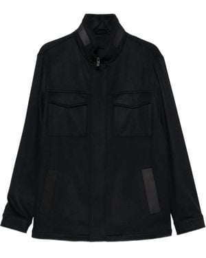 Corneliani Flap-Pocket High-Neck Jacket - Black