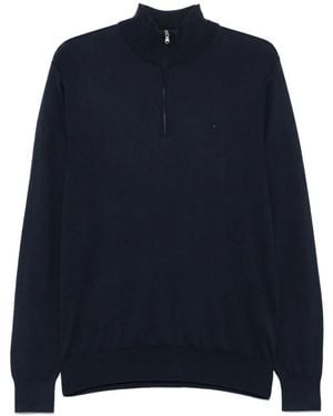 Hackett Logo-Embroidered Jumper - Blue